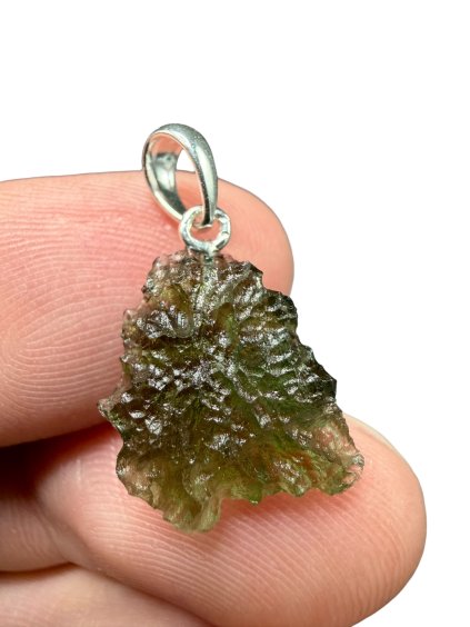 Silver moldavite pendant 1,1g