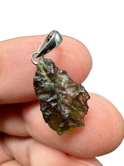 Stříbrný vltavínový přívěsek 0,8g