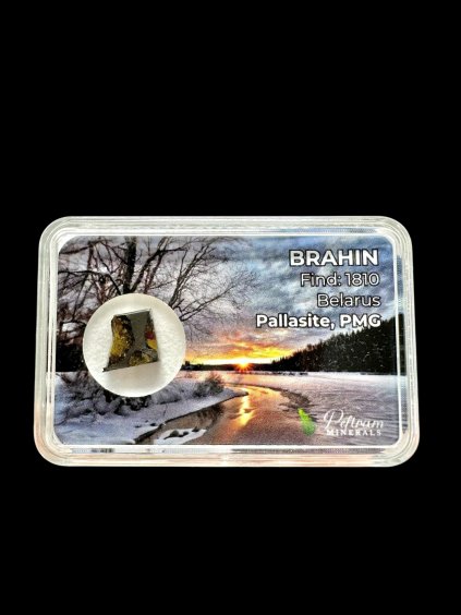 Meteorit Pallasit Brahin 0,6g – Extra kvalita – Bělorusko