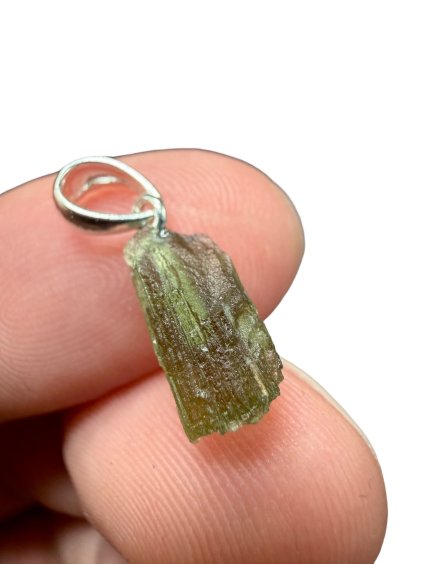 Silber Moldavit Anhänger 0,5g