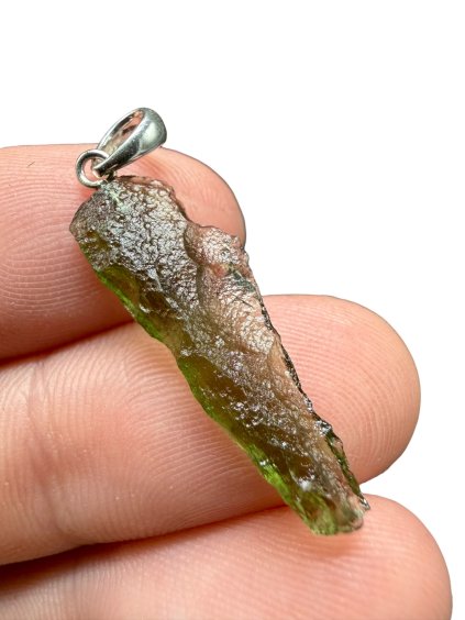 Silber Moldavit Anhänger 1g