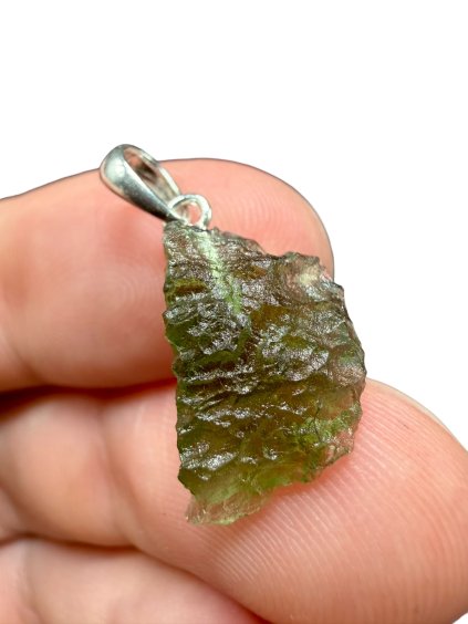 Silber Moldavit Anhänger 1,2g