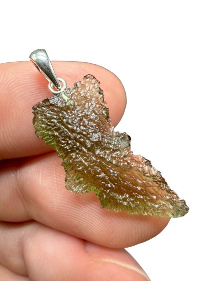 Silver moldavite pendant 1,3g