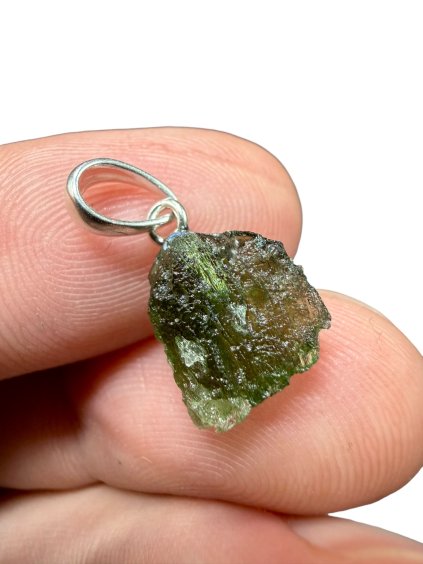 Silver moldavite pendant 0,8g