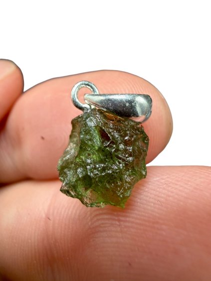 Silber Moldavit Anhänger 0,7g