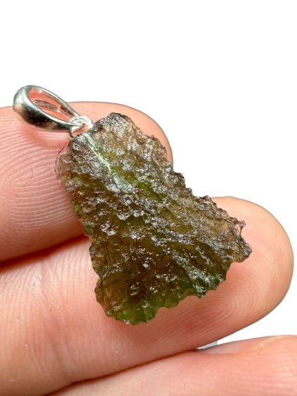 Silber Moldavit Anhänger 1,8g