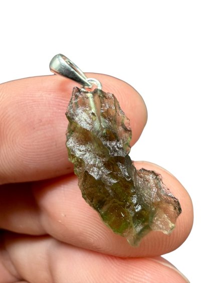 Silver moldavite pendant 1,3g