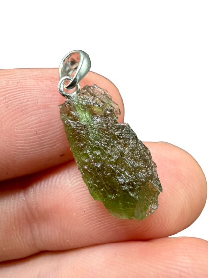 Silber Moldavit Anhänger 1,53g