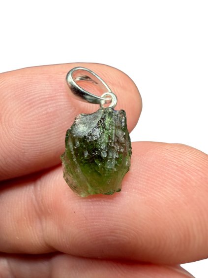 Silber Moldavit Anhänger 0,8g