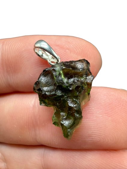 Silber Moldavit Anhänger 1,7g