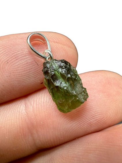 Silver moldavite pendant 1g