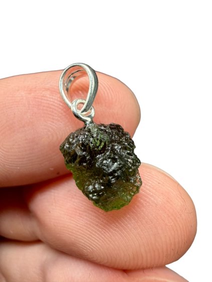 Silver moldavite pendant 1g