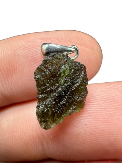 Silber Moldavit Anhänger 1,2g