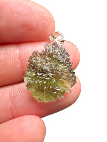 Silver moldavite pendant 2g
