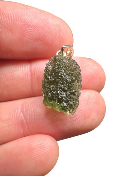 Silber Moldavit Anhänger 1,7g