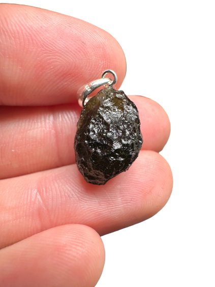 Silber Moldavit Anhänger 2g