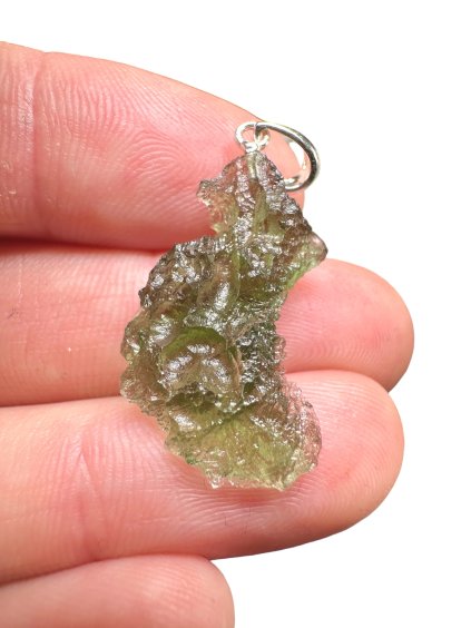 Silver moldavite pendant 2g