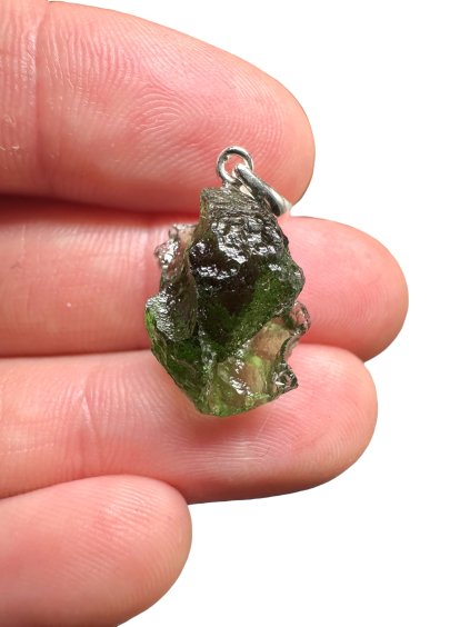 Silver moldavite pendant 2g