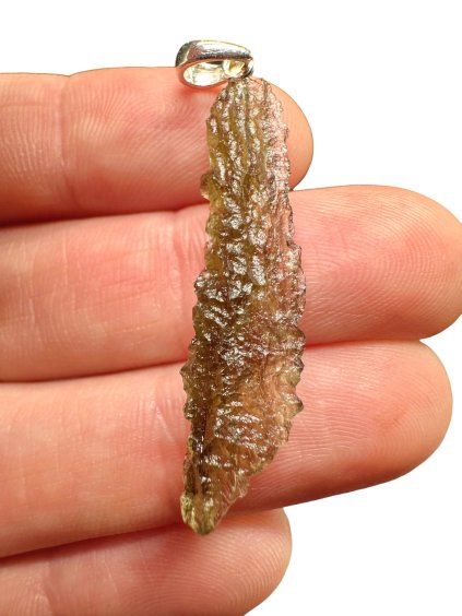 Silber Moldavit Anhänger 1,3g