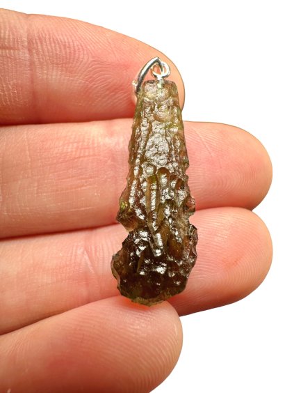 Silber Moldavit Anhänger 1,7g