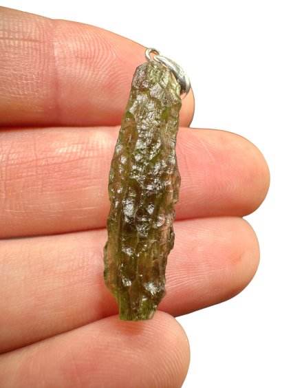 Silver moldavite pendant 2g