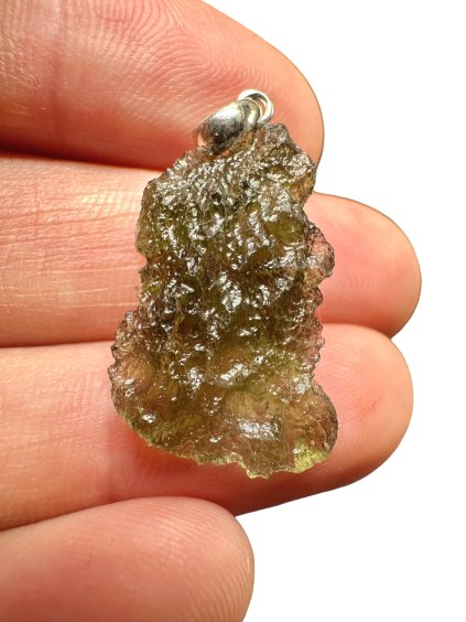 Silber Moldavit Anhänger 2,2g