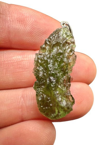 Silber Moldavit Anhänger 2,9g