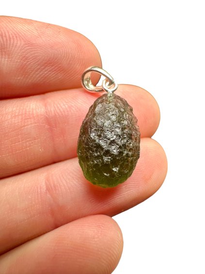 Silber Moldavit Anhänger 1,6g