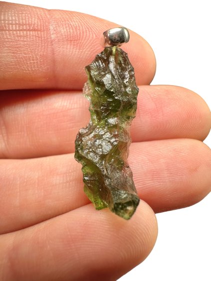 Silber Moldavit Anhänger 2,1g