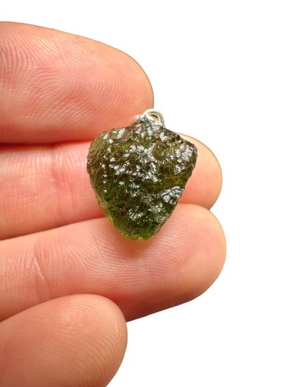 Stříbrný vltavínový přívěsek 2,1g