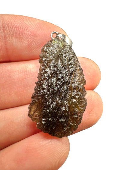 Silber Moldavit Anhänger 4,1g