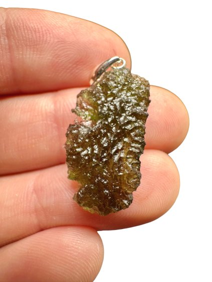 Silver moldavite pendant 2g