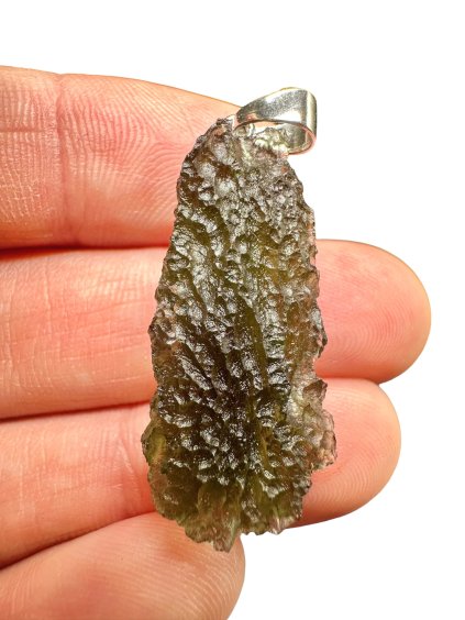 Silber Moldavit Anhänger 4,1g