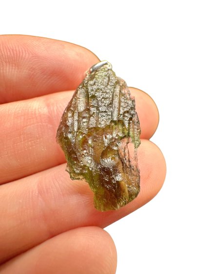 Stříbrný vltavínový přívěsek 1,7g