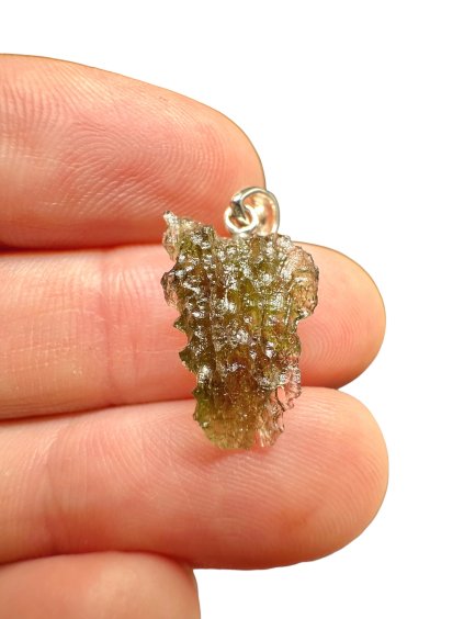 Silver moldavite pendant 0,9g