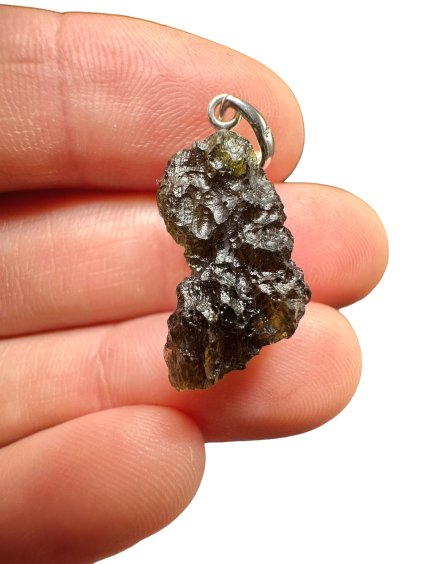 Silber Moldavit Anhänger 2,2g