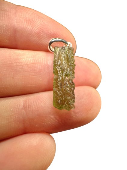 Silber Moldavit Anhänger 0,9g
