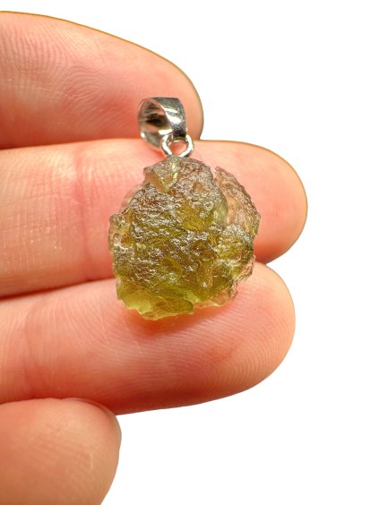 Silver moldavite pendant 1,1g