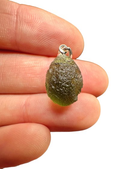 Stříbrný vltavínový přívěsek 1,7g