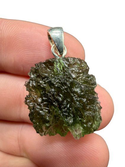 Silver moldavite pendant 4,4g