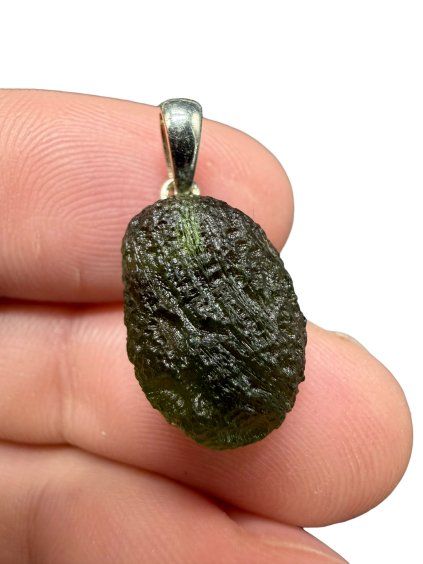 Silver moldavite pendant 2,2g