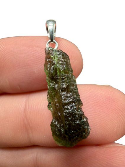 Silber Moldavit Anhänger 1,6g