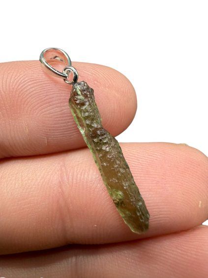 Silber Moldavit Anhänger 0,7g