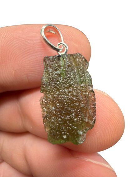 Silver moldavite pendant 1,4g