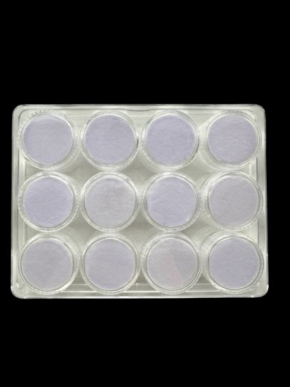 Pack of 12 pcs of plastic screw-top box for mineral samples (white)
