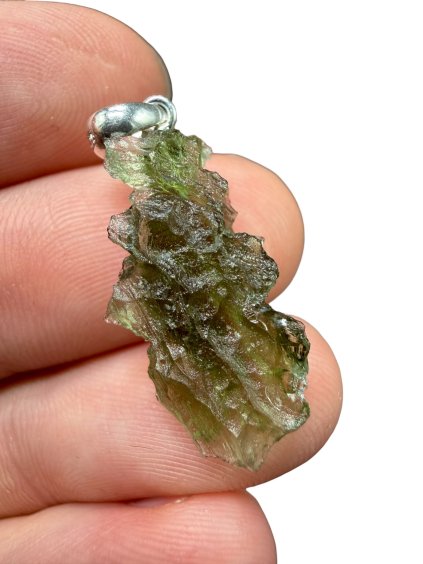 Silber Moldavit Anhänger 1,7g