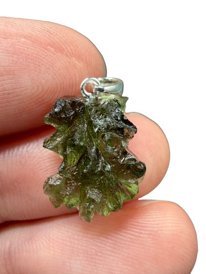 Silber Moldavit Anhänger 1,6g