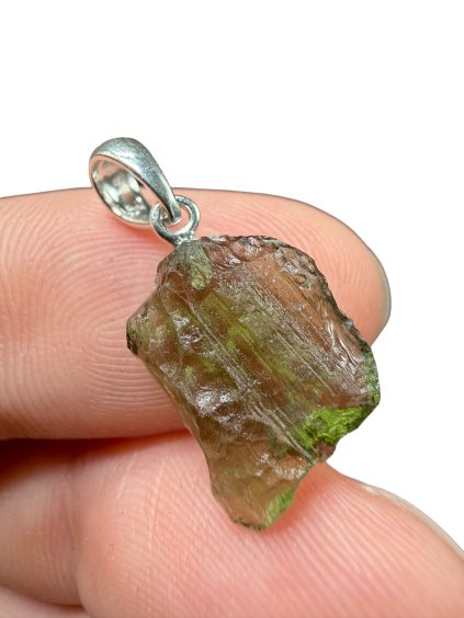 Silver moldavite pendant 1g