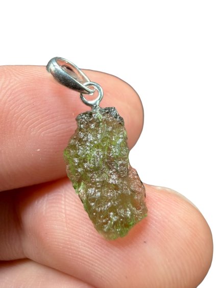 Silber Moldavit Anhänger 0,8g