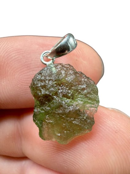 Silver moldavite pendant 1g